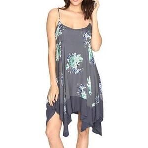 Free People Faded Bloom gray floral sleeveless mini dress size XS